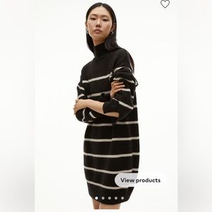 H&M Turtleneck Striped Sweater Dress